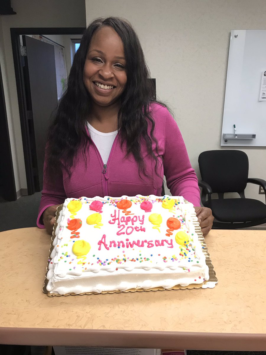 BCUnlimited's tweet photo. Happy 20th Anniversary to our co-worker Bridgette Jones! https://t.co/k8LYGEy9SC