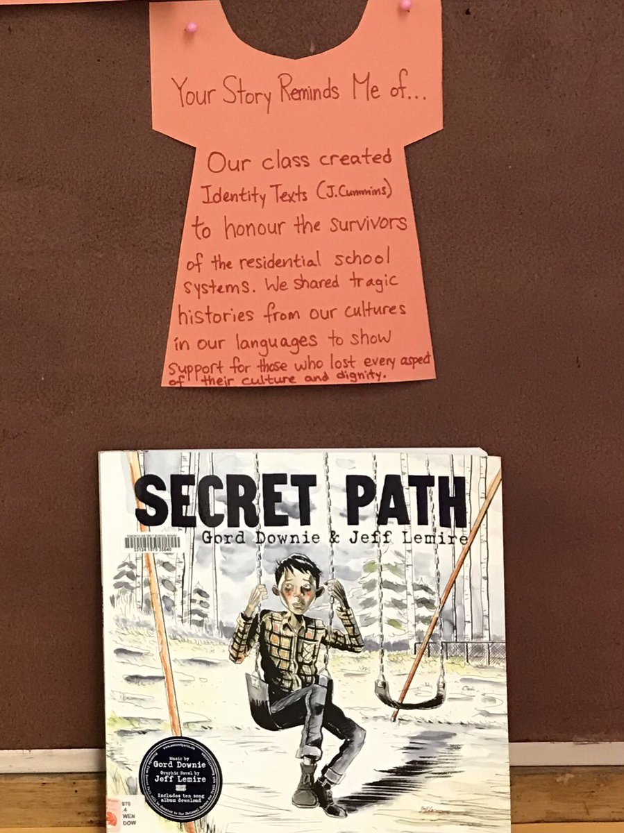 MmeLimng's tweet photo. #OrangeShirtDay We honour and support the survivors of the residential school system. Innocent First Nations children lost their family, culture, language, and sometimes their lives. We made personal connections to “Phyllis’ Story” and “The Secret Path” via #identitytext https://t.co/QoVawQzLmO