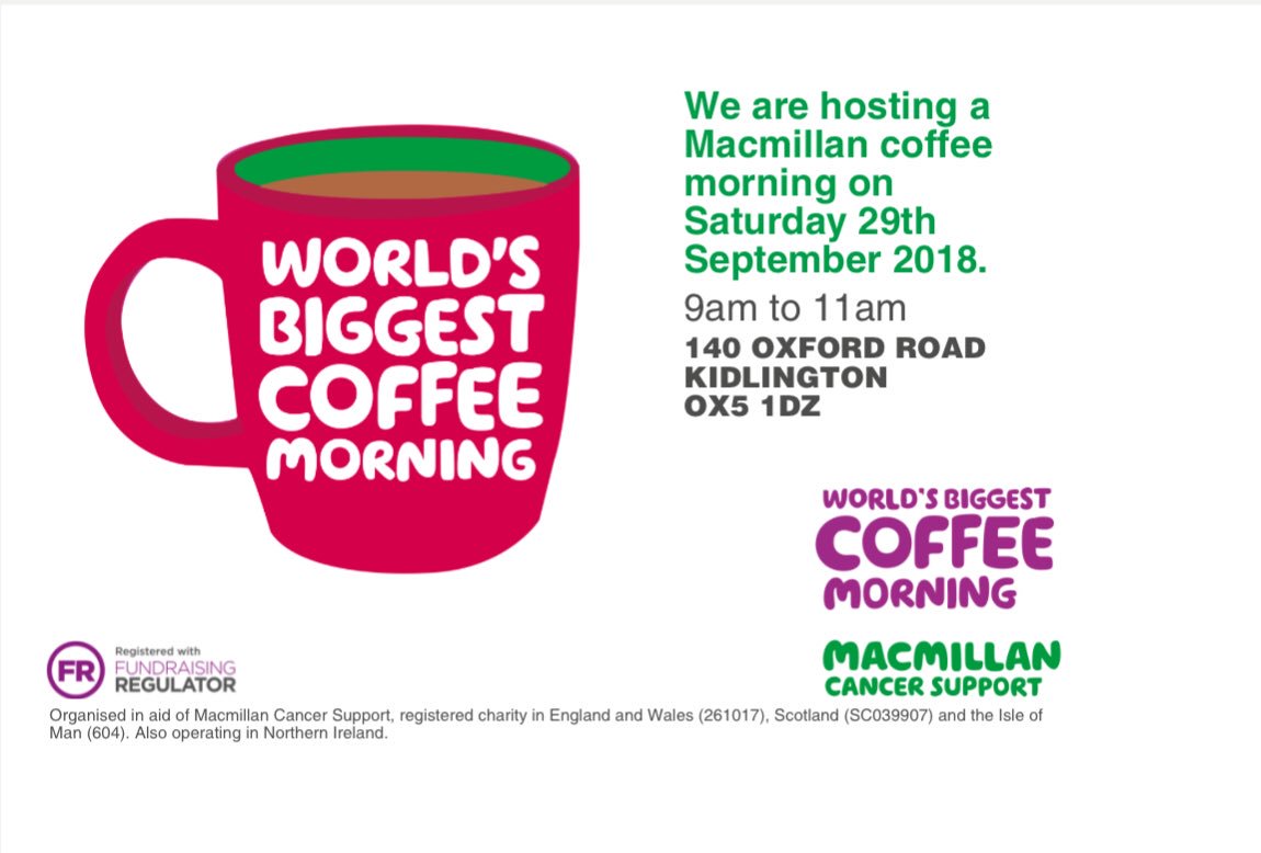WhiteBridgeDtal's tweet photo. Come along to our Macmillan Coffee morning to help raise funds for cancer patients https://t.co/g1WQnvyCHD