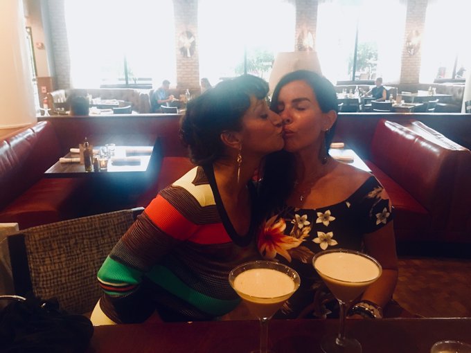 Just getting started with my 60th birthday Jocelyn Juliet thanks for the dress Hugh https://t.co/5M0