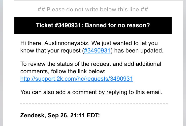 austinfin's tweet photo. @2KSupport Already got my ticket number the other night. Haven’t gotten a word back since https://t.co/HIX3W0DSRu