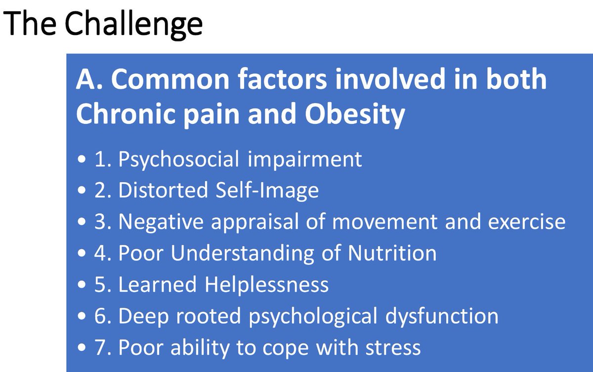 Amazing talk by @JDChelettePT addressing the commonalities between #ChronicPain & #Obesity
#OPTimize2018 #OPTA