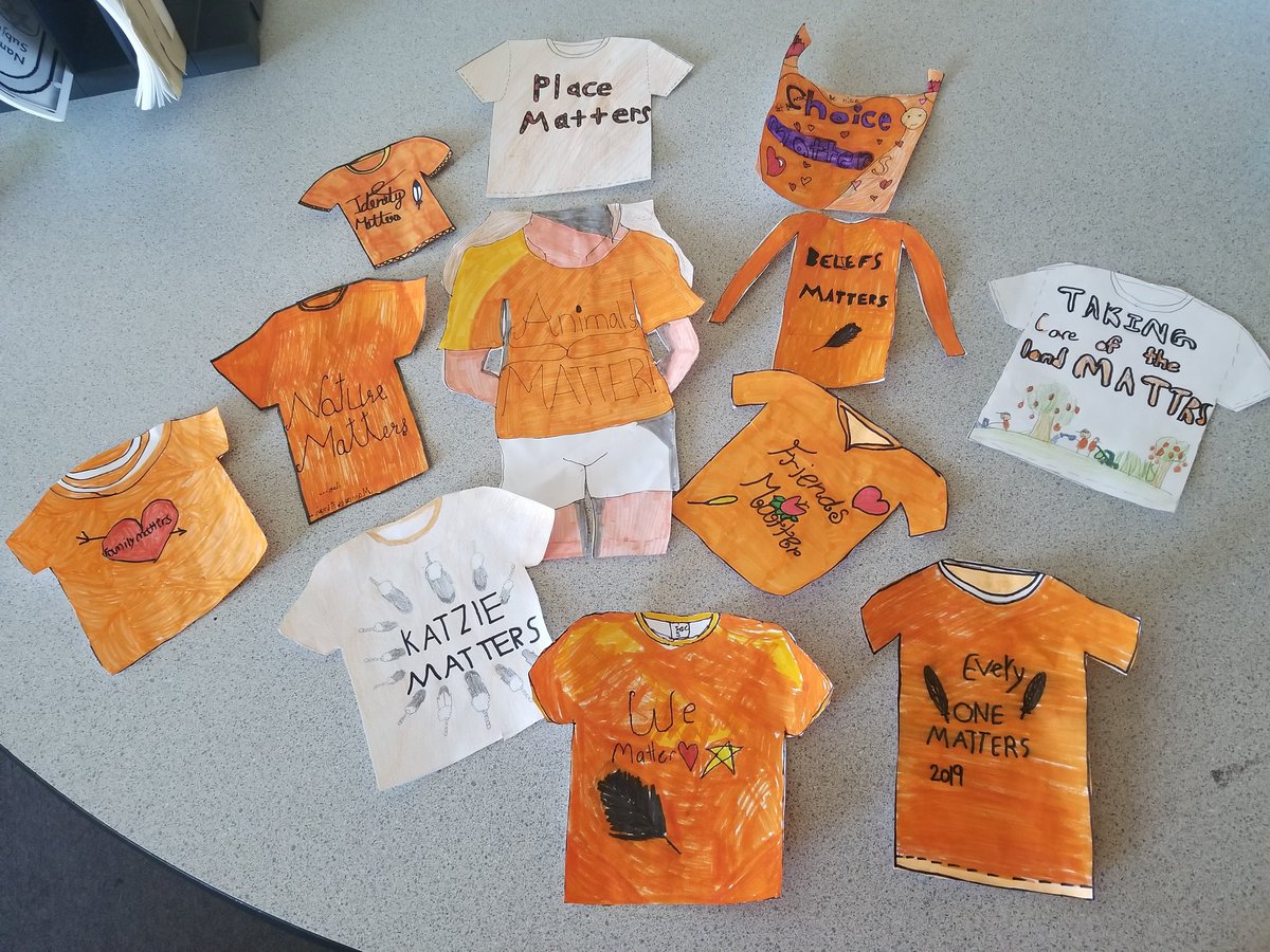 karveena23's tweet photo. A sea of Orange @RoyalHeightsBC as we focus on a day of healing &amp; reconciliation. Sts brainstorm #EveryChildMatters mottos on diverse shape and sizes of t-shirts TY Derrick for sharing your story with our class to enrich our understandings of #OrangeShirtDay #sd36AbEd #sd36learn https://t.co/ISj9NYtYZX