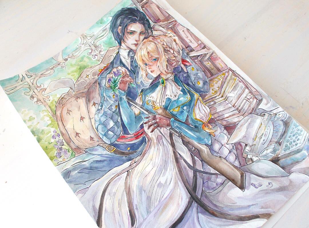 Maya_twomoons's tweet photo. Violet Evergarden commission is finally finished 🤗 https://t.co/LT0WOKKCyl