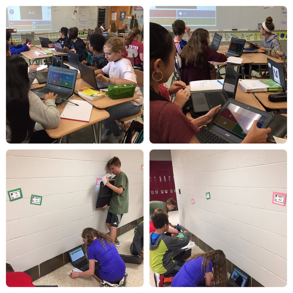 sbranca67's tweet image. 7th grade Pre-Algebra students using QR Codes and playing Kahoot to practice adding and subtracting integers @MethactonEA @Arcolamsd @StarsonNstarson @Methacton