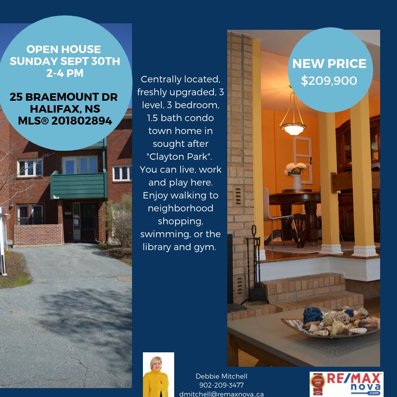 Condo Townhouse in Clayton Park located close to everything!!! NEW PRICE $209,900!!! that is $10,000 LOWER THAN YESTERDAY!! Open house on Sunday September 30th from 2-4pm.