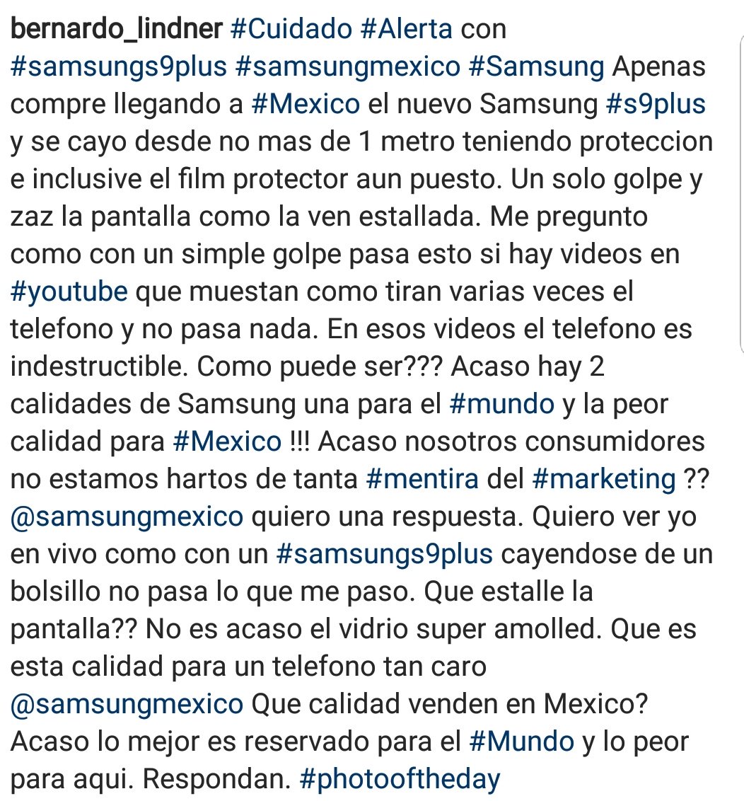 bernielindner's tweet photo. Cuidado con @SamsungMexico @samsungmobilemx #SamsungS9plus #SamsungMexico La pantalla es #MuyFragil #SamsungS9PlusFragil la pantalla apenas 1 golpe y 💥💣 https://t.co/qgmj7qZqF6