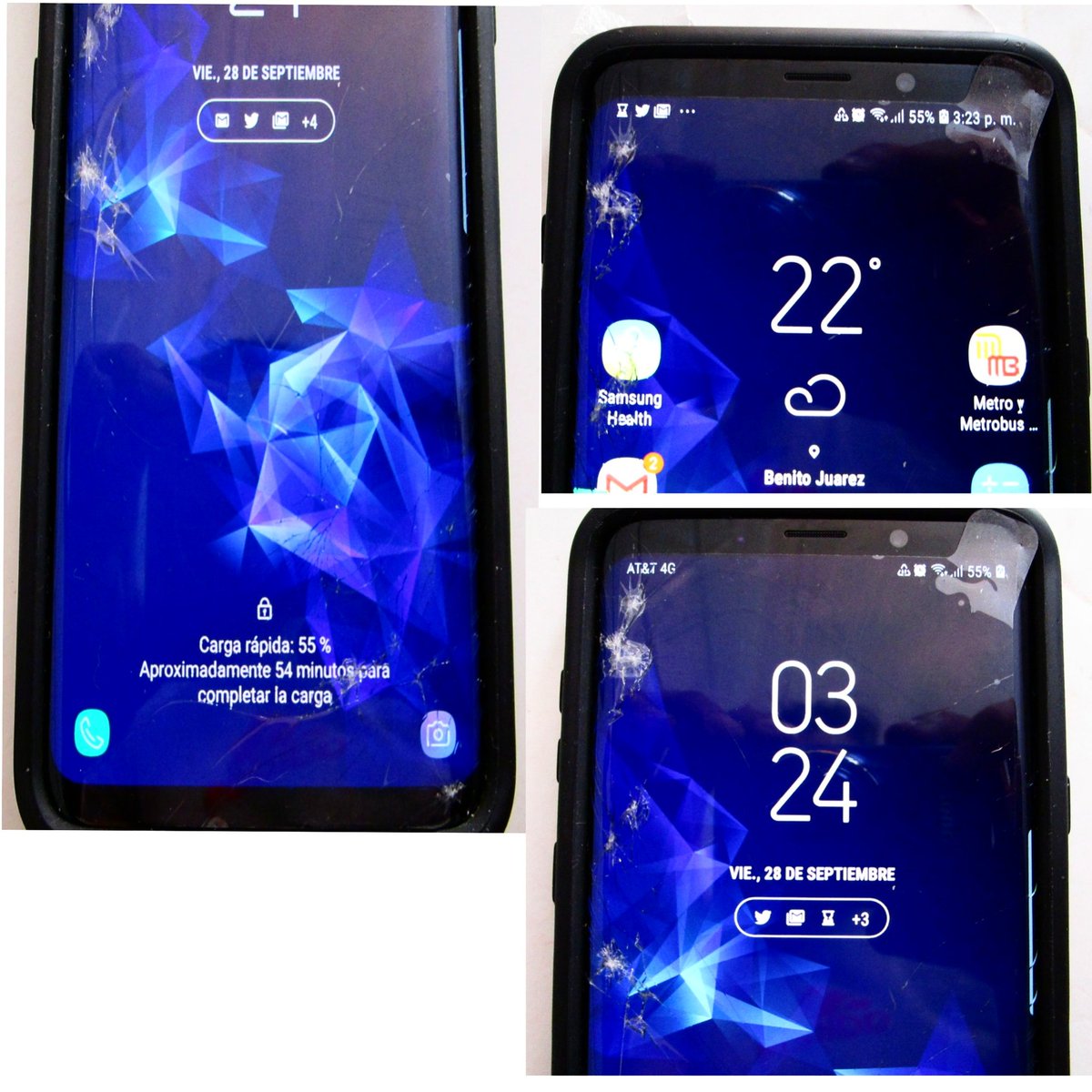 bernielindner's tweet photo. Cuidado con @SamsungMexico @samsungmobilemx #SamsungS9plus #SamsungMexico La pantalla es #MuyFragil #SamsungS9PlusFragil la pantalla apenas 1 golpe y 💥💣 https://t.co/qgmj7qZqF6
