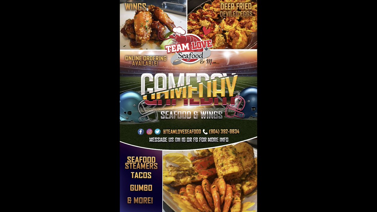 Alright Team Love Fans, it’s finally here, Game Day Low Country Boils and Wings with MEETUP/DELIVERY/PICKUP options. Please help us Share Share Share this Flyer. Online ordering starts tomorrow morning at 8am for Sunday delivery. #garliccrabs #garliceggs #whatsgoodjax