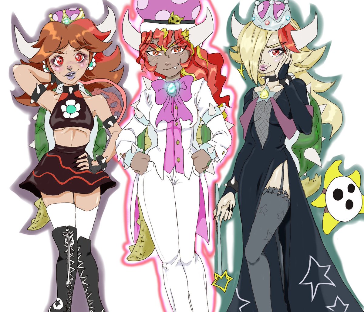 My hand is actually dying, I can color no more #Bowsette #PrincessBowser #ArtistOnTwitter #cosplaymeme #characterdesigner