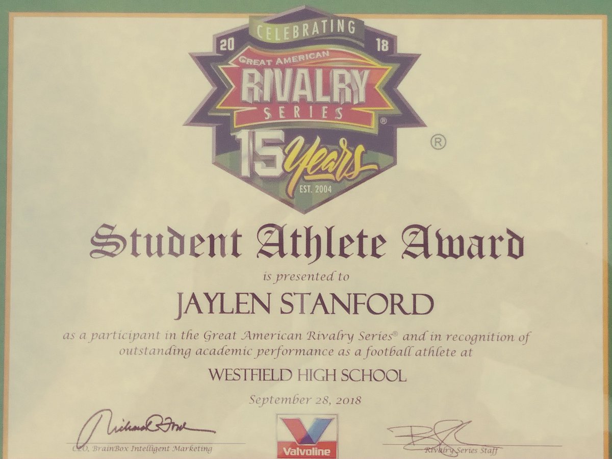 whsmustangs's tweet photo. Jaylen Stanford wins Rivalry Series Student Athlete award for WHS! https://t.co/FHOJQaKo5X