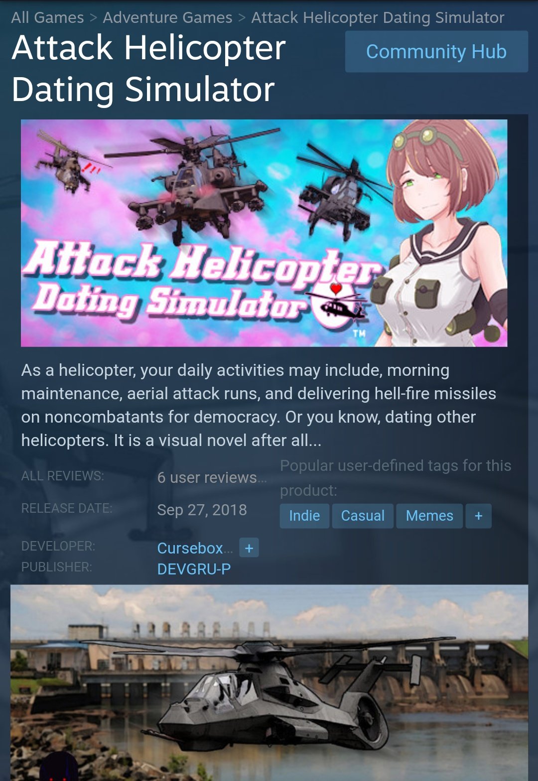 Attack helicopter dating simulator