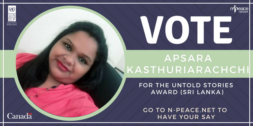NPeaceNetwork's tweet image. Apsara Kasthuriarachchi is a Project Officer, overseeing the implementation of over 400 training workshops on sexual exploitation of children, #childmarriage, child prostitution, as well as child-friendly investigation methodologies. #NPeaceAwards n-peace.net/vote-now/