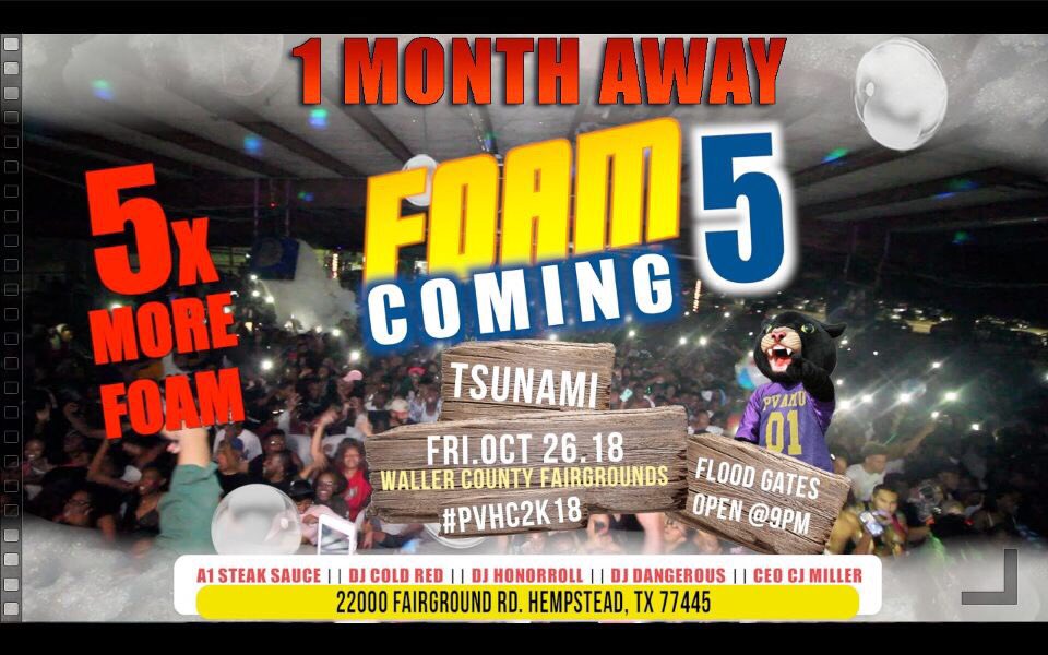 JClay_Xp's tweet photo. ⏳A Month Away!? 😱Yes, you heard it right😏

👀The most memorable and anticipated homecoming party📽 #Foamcoming5 🌊 is almost hear

🤷🏾‍♂️The best way to spend yo Friday of Homecoming is with:
#BallNChainEnt sponsoring the headline party of #PVHC2K18 
📲 DM  me for presales https://t.co/f9E1b2tmc6