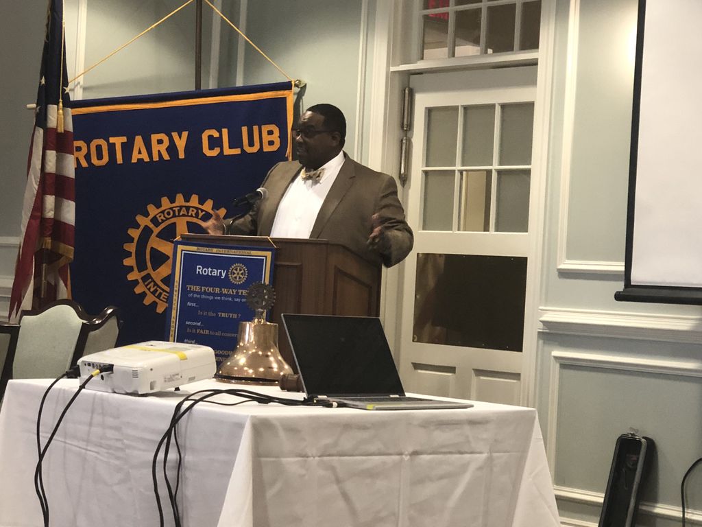 1/2 Yesterday’s speaker was Tyren Frazier. He is the Executive Director of the Chesterfield Education Foundation. They work to support Chesterfield County Public schools teachers and students. There are over 61,000 children in 64 schools located throughout the county.