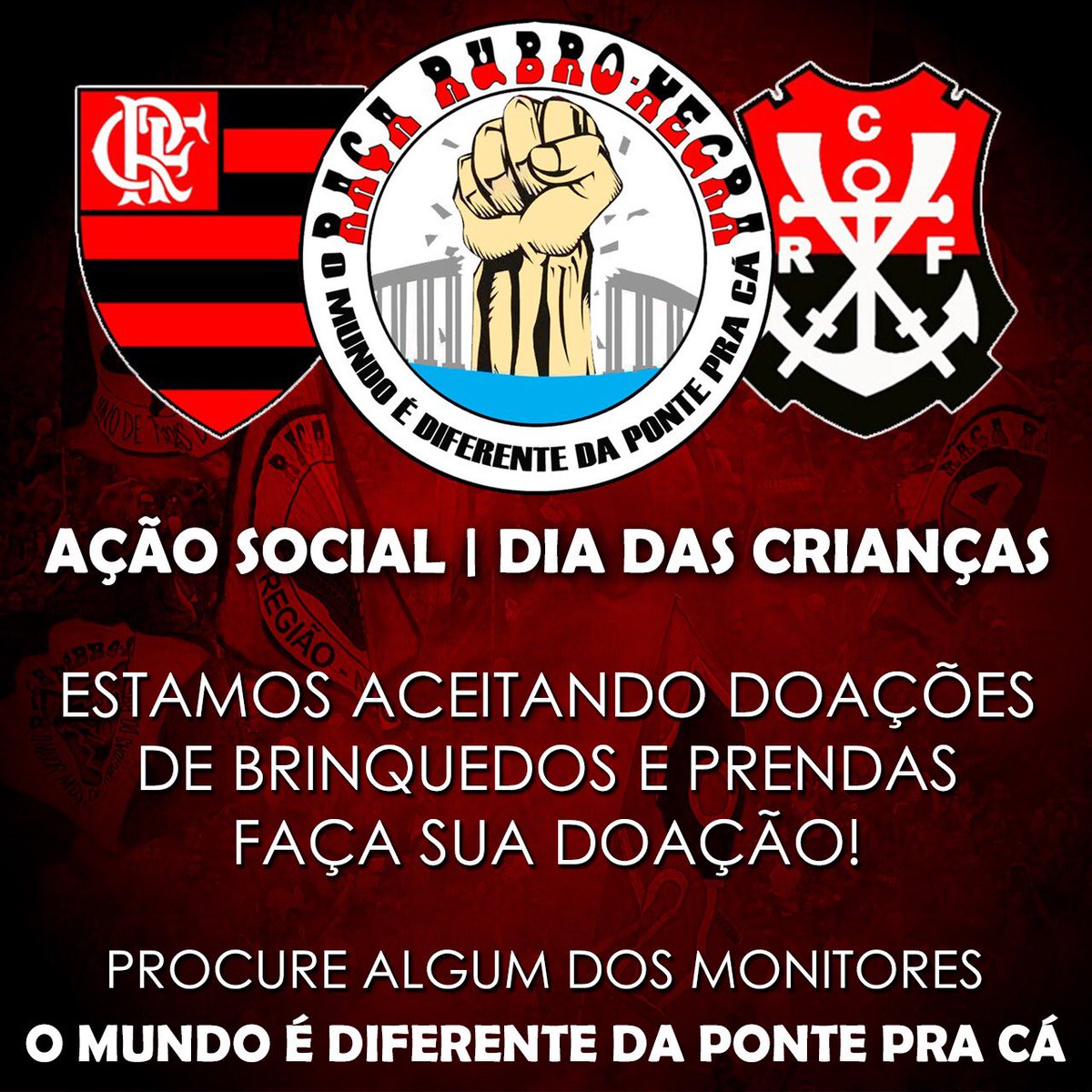 Organizada do Flamengo promove ações solidárias em prol do Dia das Crianças e do Natal Organizada do Flamengo promove ações solidárias em prol do Dia das Crianças e do Natal