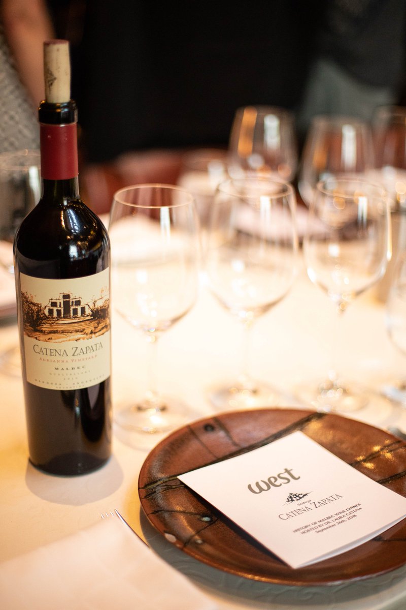 Thank you to Dr. @LauraCatena for debuting @CatenaMalbec Zapata Malbec Argentino at West with a collaborative dinner and #wine pairing this week. What a pleasure! #WestOnSouth 📷: Mitchell Evely