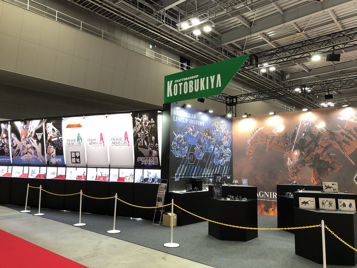 kotobukiya_p's tweet photo. おはようございます。全日本模型ホビーショー一般日1日目このあと9:30開場です。コトブキヤブースは7ホール入口すぐ、ヘキサギアコーナーが目印！
現地は小雨が降ってきていますが、皆さまのご来場をお待ちしております！
（げんすい）
#全日本模型ホビーショー
#58模型ホビーショー
#コトブキヤHS https://t.co/SNJBj7s1tF