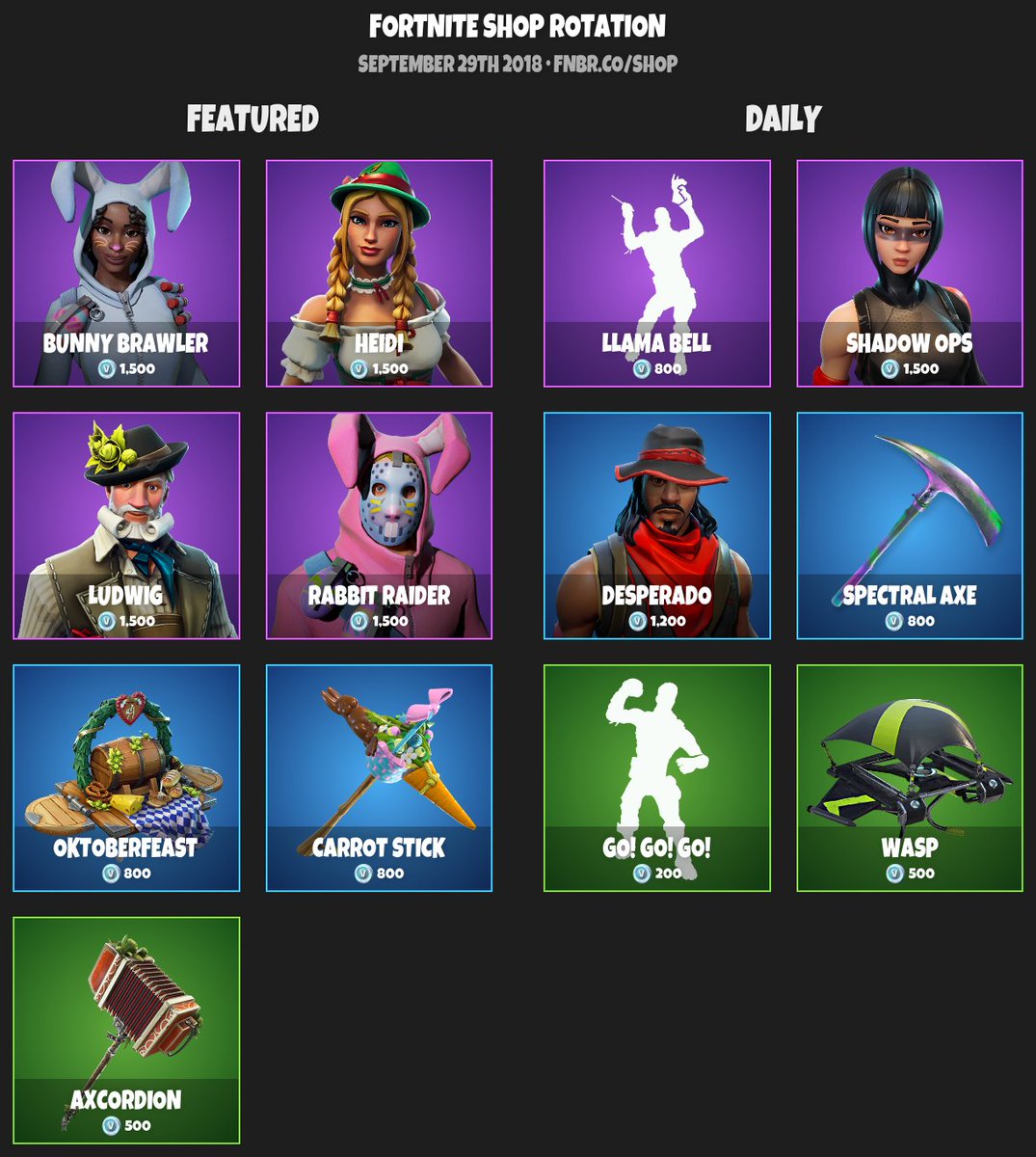 Fnbr Co On Twitter Fortnite Item Shop For September 29th 2018 Https T Co Nxpckxmqqb Buy Fortnite Account From Before September 28 2018 Buy Fortnite Account From Before September 28 2018 Fnbr Co On Twitter Fortnite Item Shop For September 29th 2018 Https T Co Nxpckxmqqb