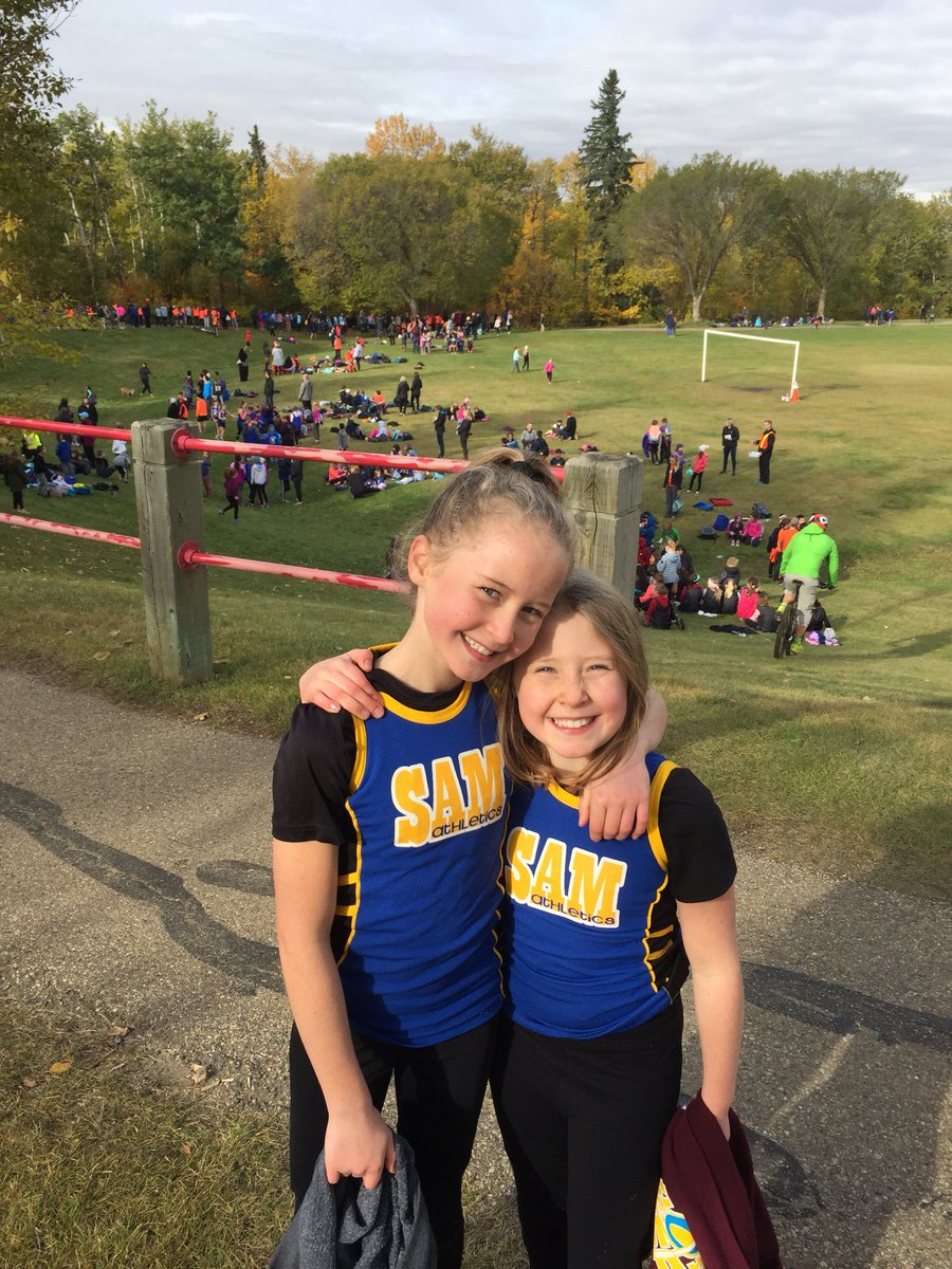 These faces show the value of physical literacy in school #crosscountryrunning #sisters #ActiveforLife