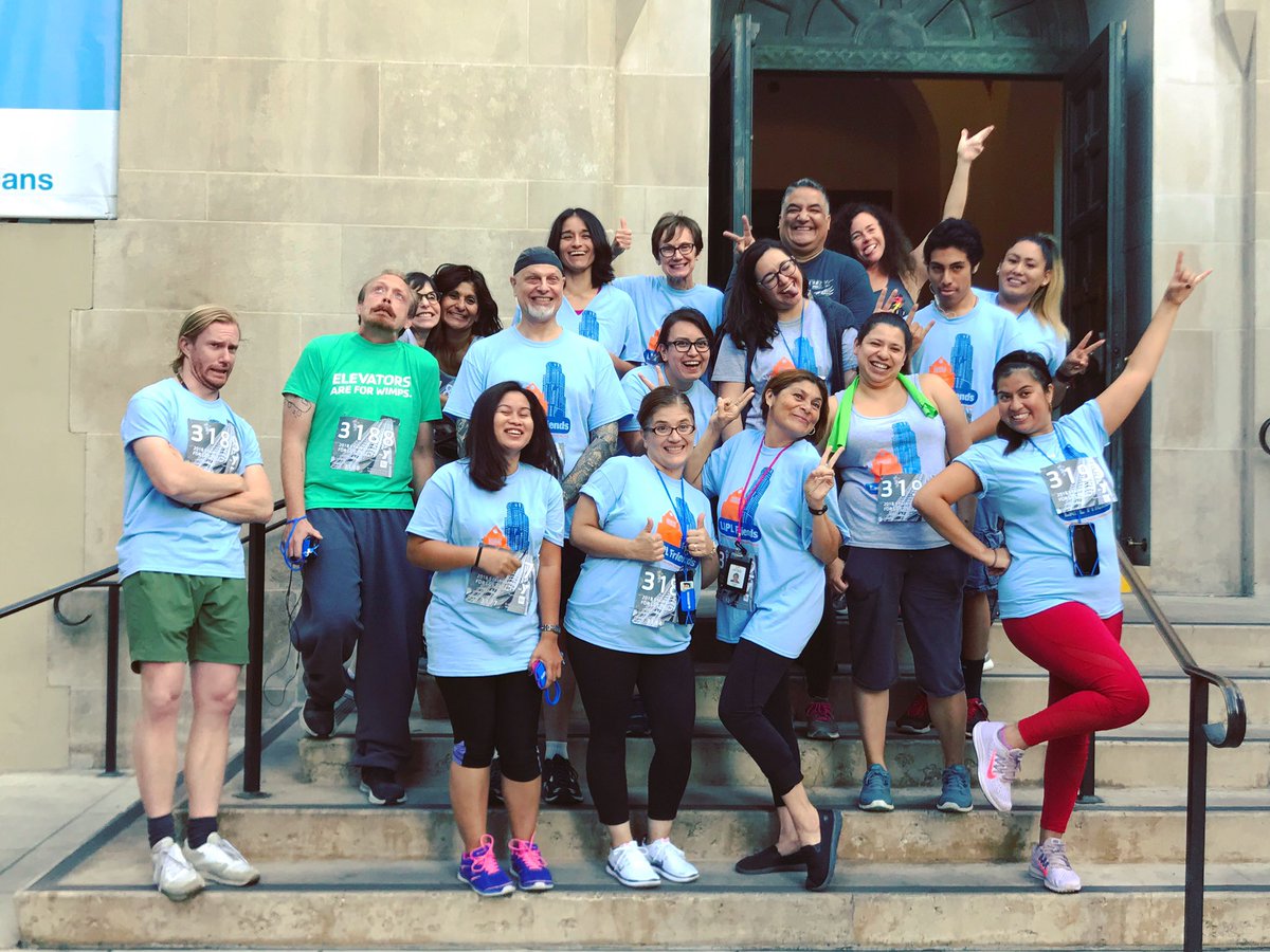 DJZibaZ's tweet photo. Ready to climb 75 flights of stairs in under an hour with #TeamLAPL!! #stepintoagoodbook https://t.co/ecz7OdsgKT