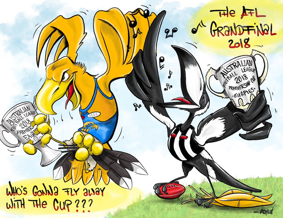 ZempDesigned's tweet photo. The big day for AFL has arrived. One win fly away with the cup. #AFLGF #AFLGrandFinal2018 #AFLEaglesPies https://t.co/39MBbZkpdn