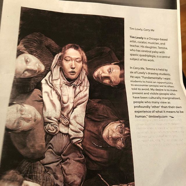 OfficialKaterz's tweet photo. My grandpa sent me this in the mail. It’s a painting of a girl with #cerebralpalsy and she is the artists daughter. The people holding her are the #artists students. #art #timlowly #instaart #instagood https://t.co/eo0rpViSXj https://t.co/kD66MorqTd