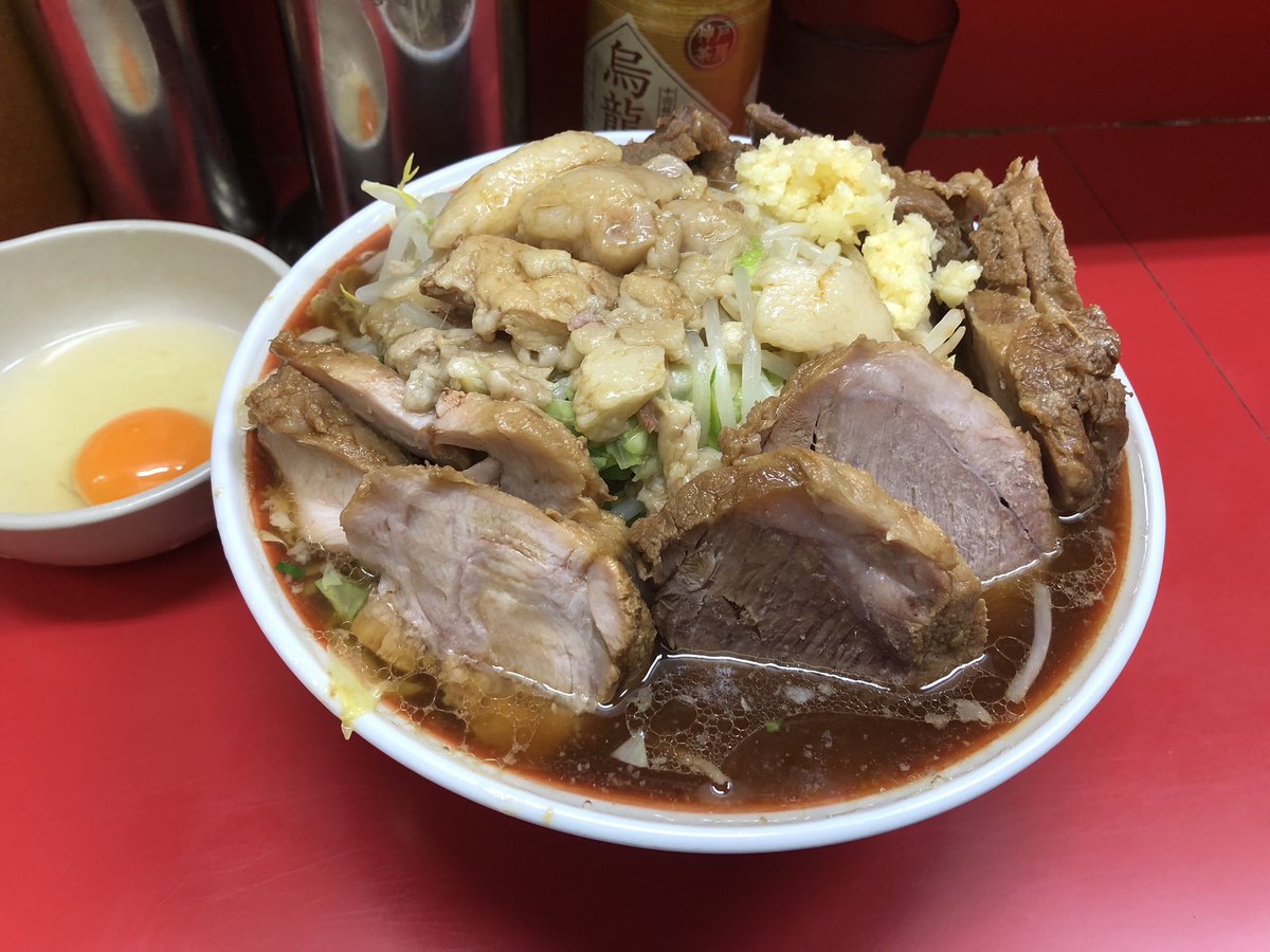でふ ラーメン二郎 上野毛 大豚ダブル ニンニクヤサイアブラカラメ 生卵 缶ウーロン やはり上野毛の非乳化スープ自分は好きでグビグビいけちゃう 豚は硬めの豚と脂多めで柔らかめの豚が混合で食べ応えあるやつ 大満足でごちそうさま でふ ラーメン二郎 上野毛 大豚ダブル ニンニクヤサイアブラカラメ 生卵 缶ウーロン やはり上野毛の非乳化スープ自分は好きでグビグビいけちゃう 豚は硬めの豚と脂多めで柔らかめの豚が混合で食べ応えあるやつ 大満足でごちそうさま