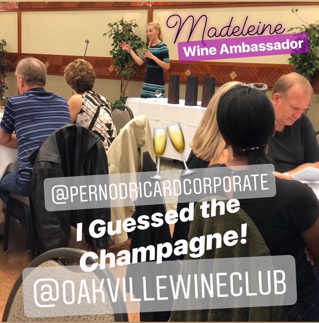 NiagaraVino's tweet photo. Good times @oakvillewine "Guess the #Champagne" with Madeleine Legoe, @Pernod_Ricard Wine Ambassador &amp; friends, Cheers! https://t.co/ohSJCNynPI