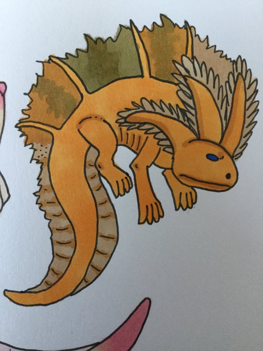 Wolfpangolin's tweet photo. #traditonaldrawing #drawing #art #illustration #marker #kibathedemonicwolf #kibawolfpangolin #wolfpangolin #monster #beast #creature #humanoid #axolol #axolotlmonster https://t.co/wU0caq2GHK