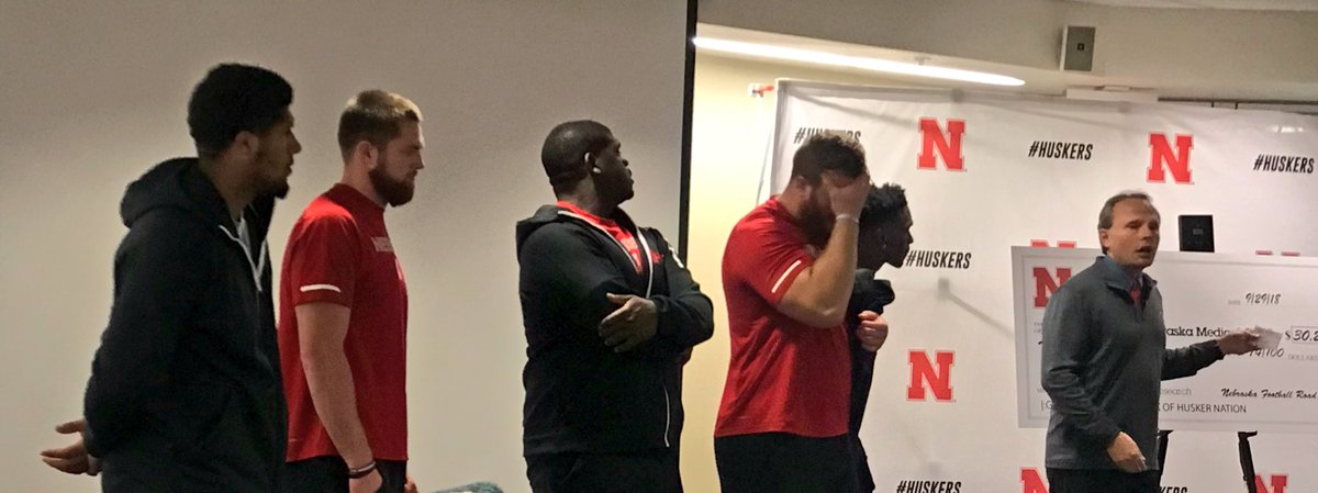 NULifeSkills's tweet photo. Spreading hope and inspiration, families affected by pediatric brain cancer visited Memorial Stadium today and spent time with @HuskerFBNation! The group will be recognized tomorrow as part of Nebraska’s Pediatric Brain Cancer Awareness game! #GBR #StrongerTogether https://t.co/AeaWqNcGa6