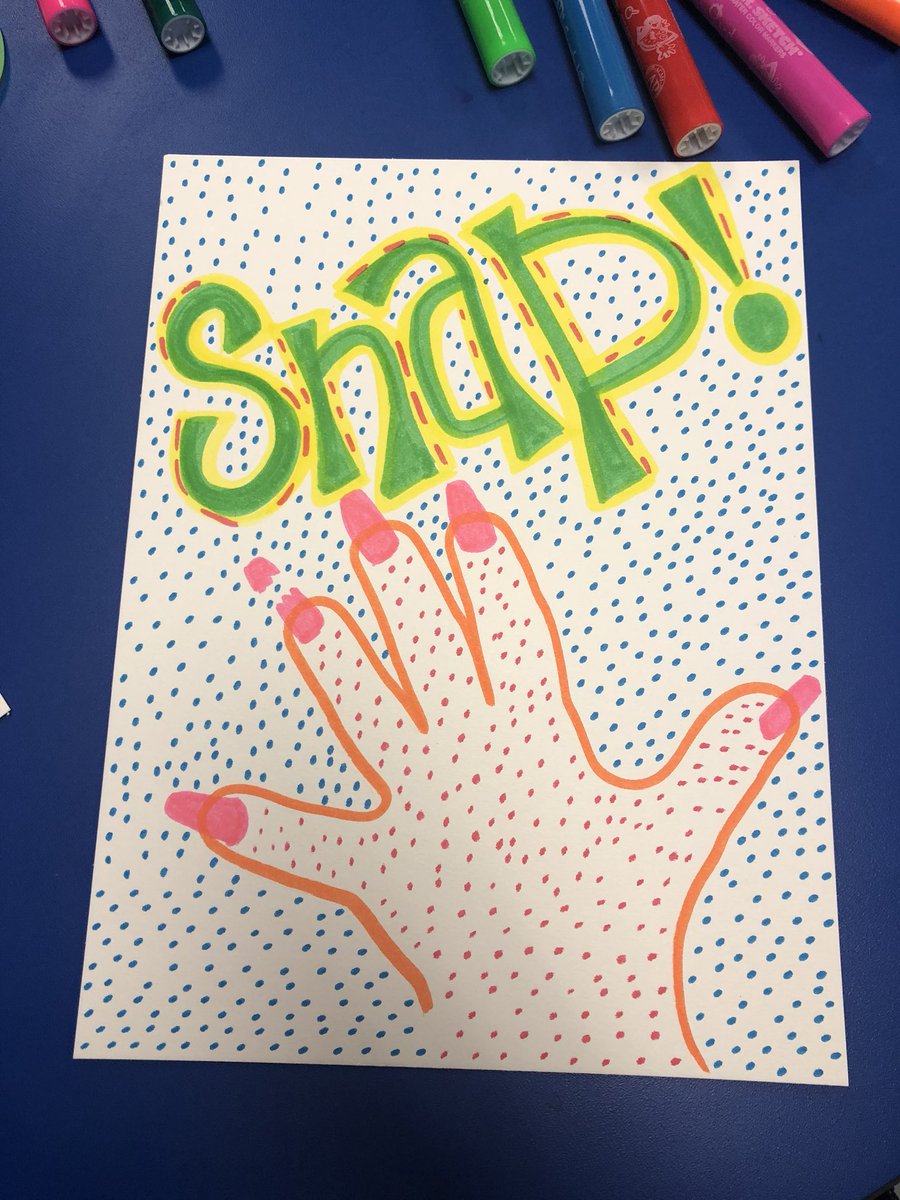 Art Masterpiece! Using Roy Lichtenstein’s “Ben-Day” Dots, we learned to create pictures using dots and onomatopoeia! Boom! Got it!   @2ndDWE @HumbleISD_DWE #artmasterpiece #bendaydots