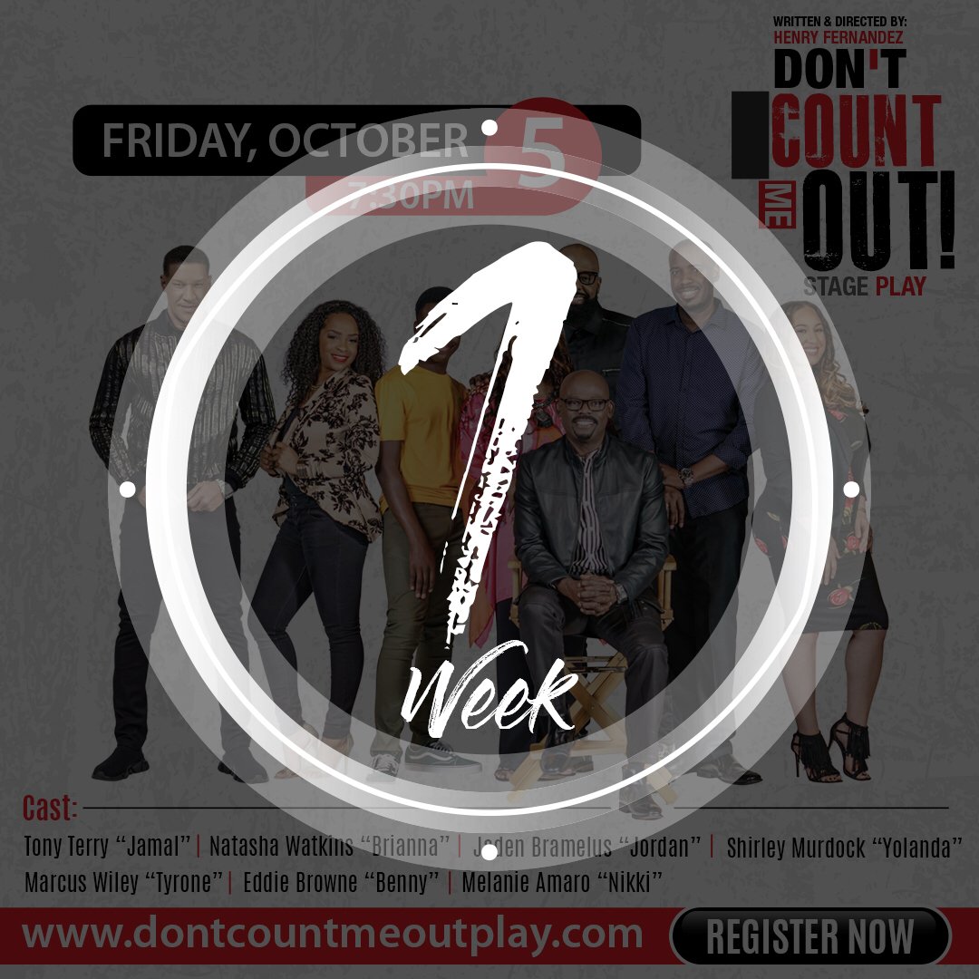 HenryFernandez's tweet photo. We’re just 1 week away from the “Don’t Count Me Out” stage play! Have you gotten your tickets yet? Head now to https://t.co/iPJ5lq8PEs.
#stageplay #dontcountmeoutplay https://t.co/taDpCYRKRA