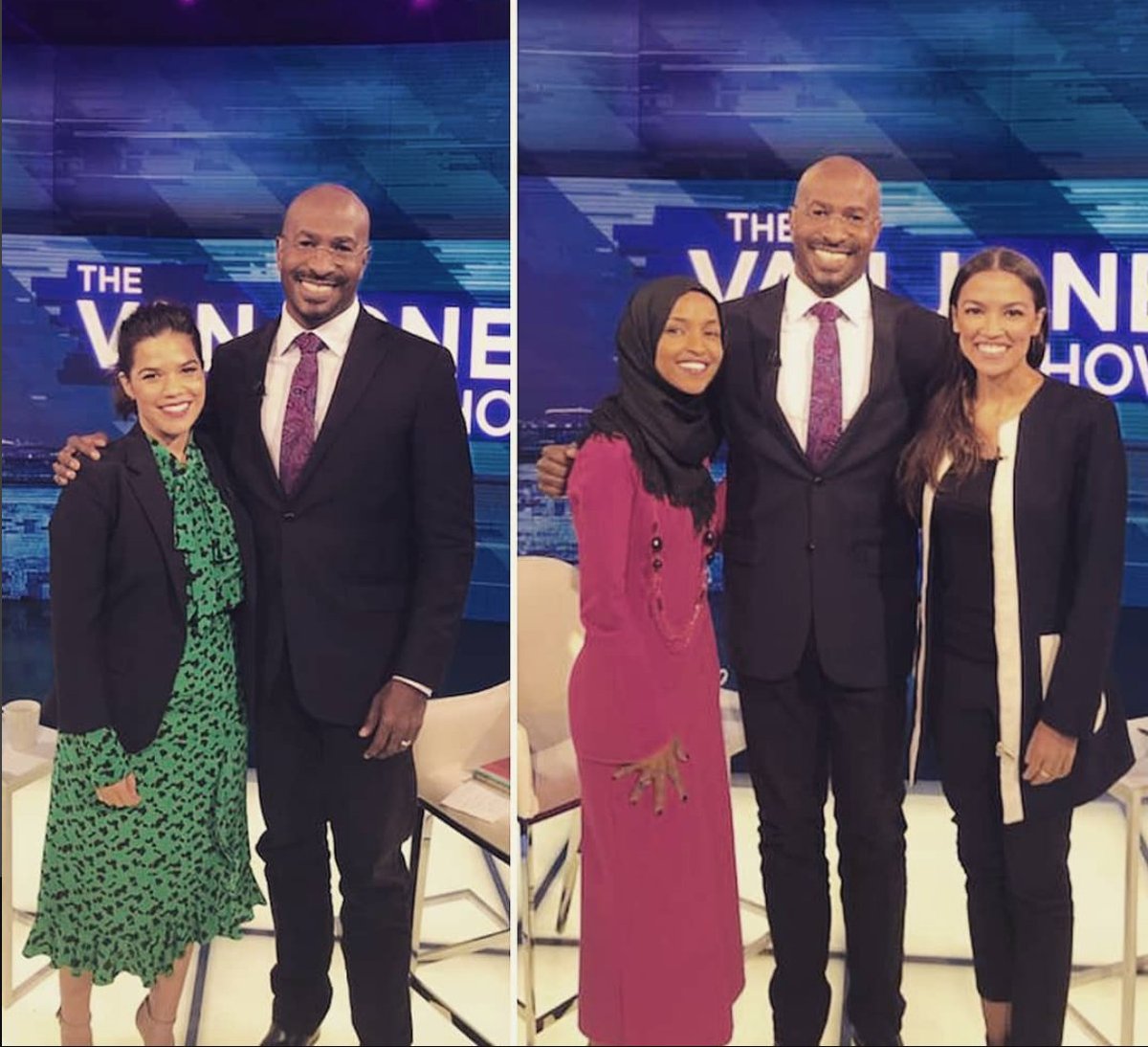 VanJones68's tweet photo. You won't want to miss this! Tune into @CNN this Saturday 7pm ET/4pm PT to listen to these powerful women help us make sense of the time we're in. Great respect to the amazing @AmericaFerrera @Ocasio2018 and @IlhanMN for all that you do, and thank you for being on the show! https://t.co/f6fOcoaKfv