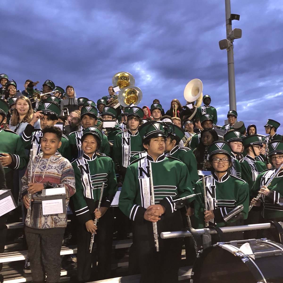 NorthsideBands's tweet photo. We love it when the bands come together! #GoodrellPride #HardingWolfpack #MarchingPolarBears https://t.co/BocdPDTfC3