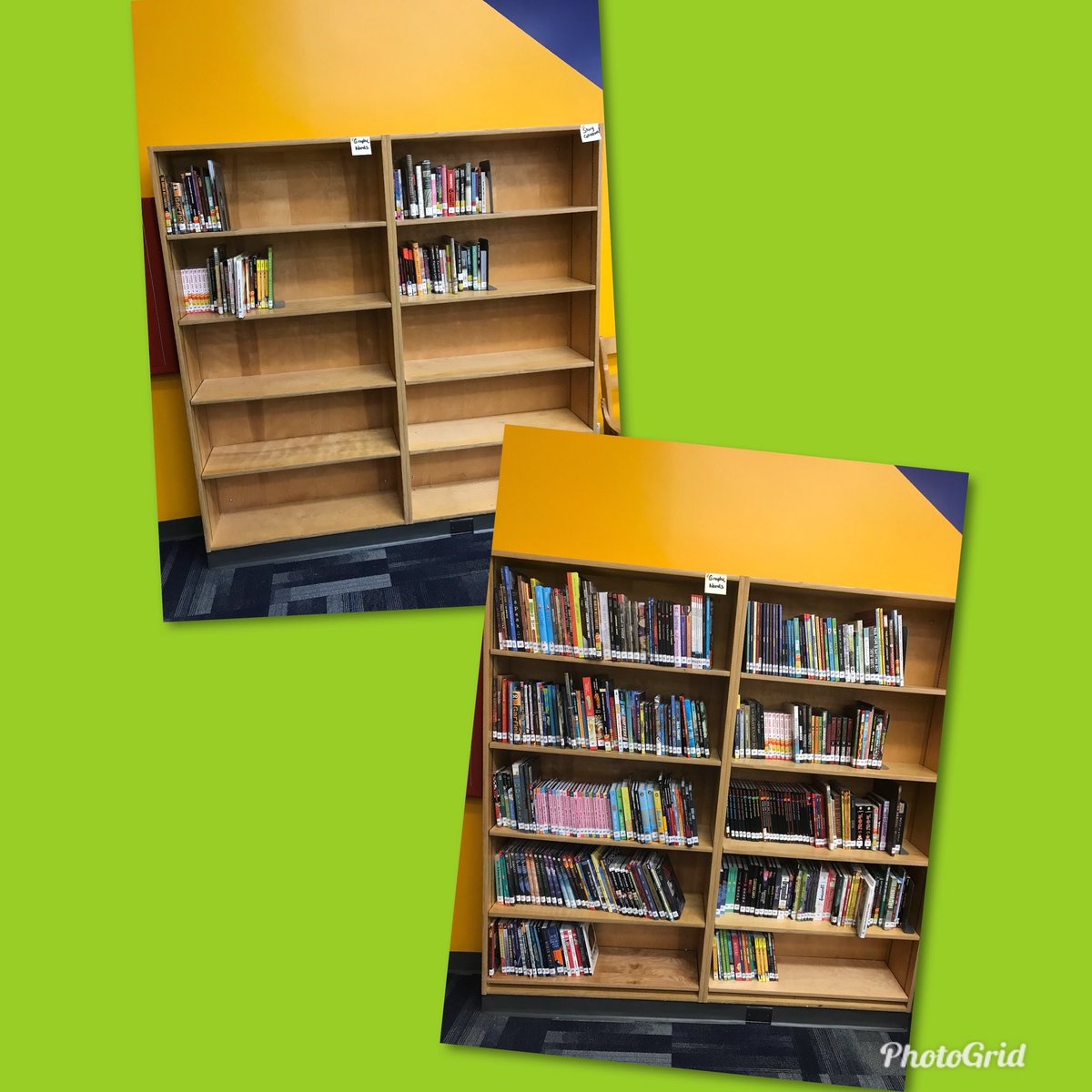 Busy day shelving new books from Follett at Tubman Middle School today in Portland, OR. Lucky students! @FollettLearning <a href="/PPSConnect/">Portland Public Schools</a>