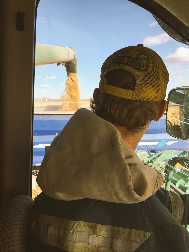 millardfarms's tweet photo. I had the best teacher this afternoon. I’ve been wanting to learn the combine for a long time and was finally able to take the controls. Jay may eventually lose his seat. 😉#barley #harvest18 #myfavoriteseason #imhookednow https://t.co/TFiEmwnPac