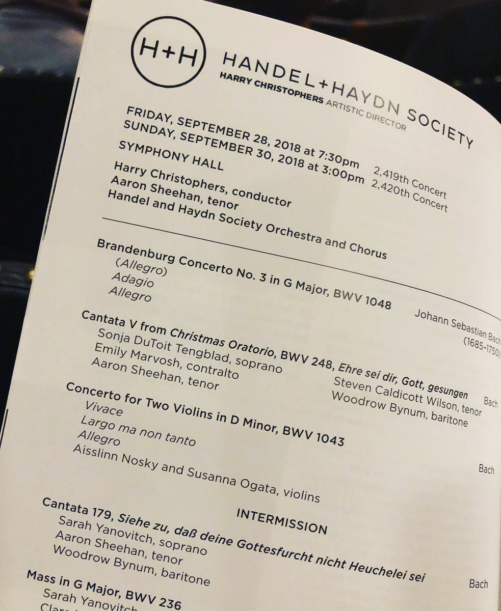 First trip of the year to @handelandhaydn #handelandhaydn #periodperformance #historicallyinformed #BAROQUE #bachblockpartyweekend