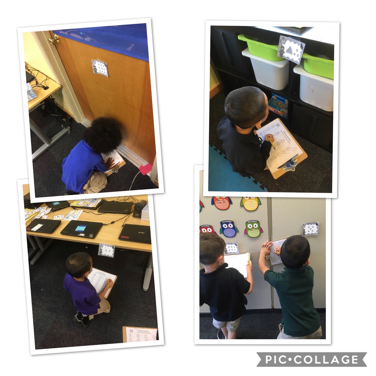 KinderAGCS's tweet photo. Count around the room scavenger hunt! Students had to find the different letter cards around the room before counting the number of pumpkins and writing it on the correct letter on their sheet. #fallmath #EarlyChildhoodEducation @KinderPrepAGCS @rentonprep https://t.co/jQNQirl50Q