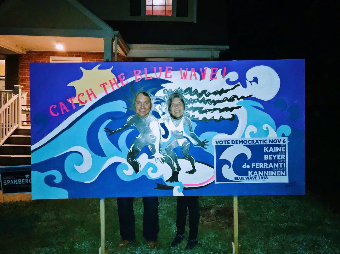 Matt4Arlington's tweet photo. Wonderful time helping out this evening at the Post Card Happy Hour for our friend Abigail Spanberger running for U.S. Congress in Virginia’s 7th District. Thanks to the Kappler’s for a great event! #BlueWave #Democratssupportingdemocrats #WhenWeVoteWeWin @SpanbergerVA07 https://t.co/C5LHZPSmxK
