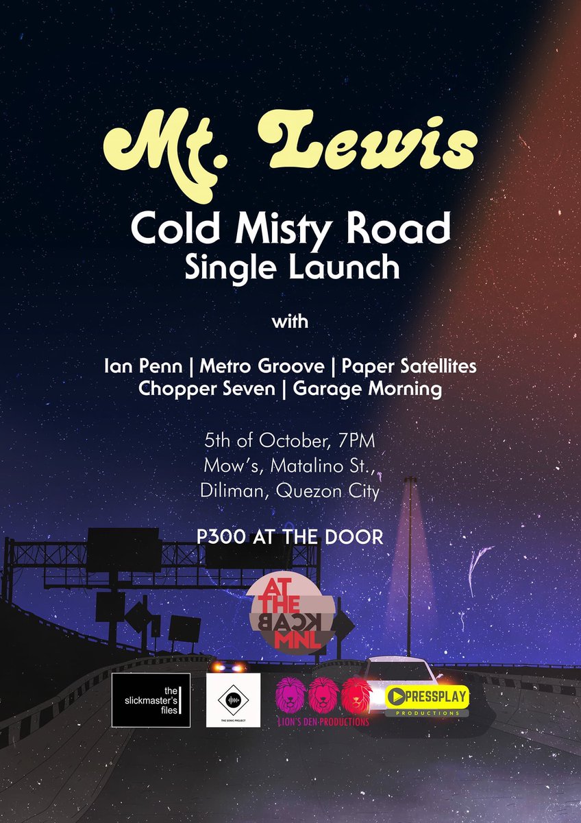 papersatellites's tweet photo. Come celebrate with us  @mtlewisph’ single launch this October 5 at Mow’s! We’ll be playing alongside some great acts such as @garage_morning, @metrogrooveph,@ChopperSeven and @_ianpenn so come through, friends. 🎉 https://t.co/lo55UuoNiO