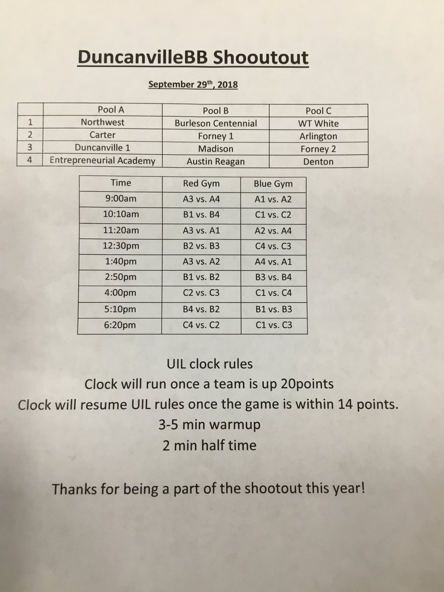 Come check out <a href="/TexanBasketball/">Texan Basketball</a> tomorrow @ Duncanville High School.  Ours games are at 9 am, 11:20 am, and 1:40 pm.  #wejustwarmNup