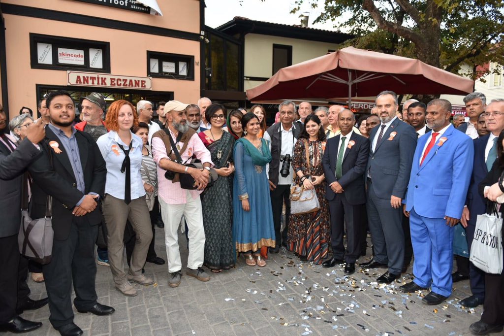 NeeshaMewada's tweet photo. @BursaFotoFest inaugurated with a grand march in the city by the Mayor of Bursa and many eminent delegates. Extremely Pleased to be in the procession - it’s a festive invite to the entire city for a cultural interaction through photography. https://t.co/FMfeRE8rAk