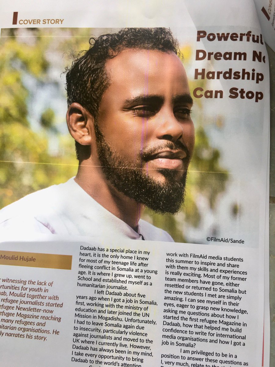 MoulidHujale's tweet image. I remember sometimes life in #Dadaab @Refugees camp ws very boring,days were very long, at sunset 🌅, everyone went to their tents. What kept me going was hope &amp;amp; a dream, so powerful that no hardship could ever stop🛑 
Pic: reading The Refugee Magazine that I co-founded 7 yrs ago