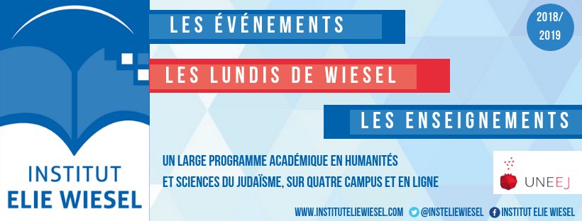 InstElieWiesel's tweet photo. Les inscriptions aux leçons, conférences, cours et colloques de l’Institut Universitaire Élie Wiesel sont ouvertes !
👉 https://t.co/AOIfJy5k9H 👈
#cyrulnik #maimonide #levinas #ethique #jewishstudies #humanités https://t.co/ml0Z33bSWL