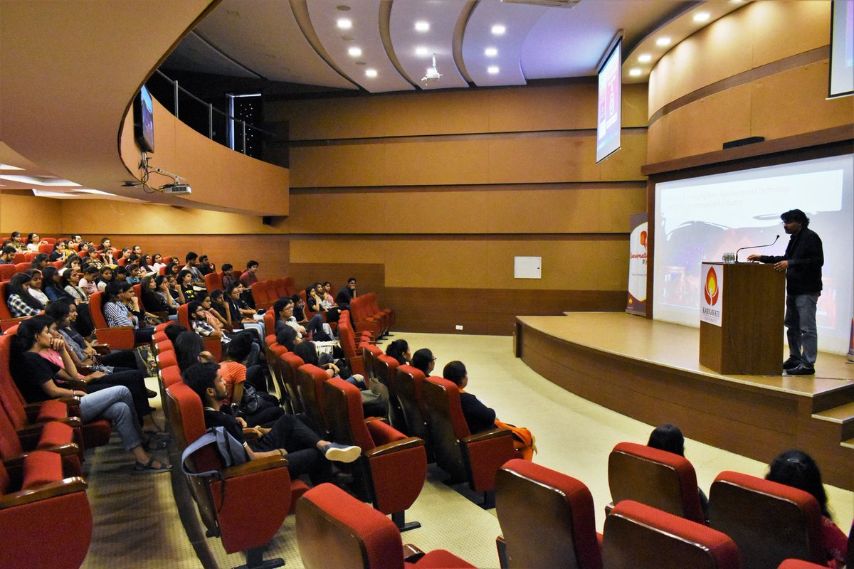 karnavati_uni's tweet photo. Karnavati University was pleased to host Mr. Himanshu Ghosh, creative head and partner, @TheKnownsense studios as its campus on Friday.
#ConversationsatKU #Knownsense #ProjectionMapping #animation #InteractiveApplications #AugmentedReality #KU #KarnavatiUniversity https://t.co/Z8evDEJ2Sm