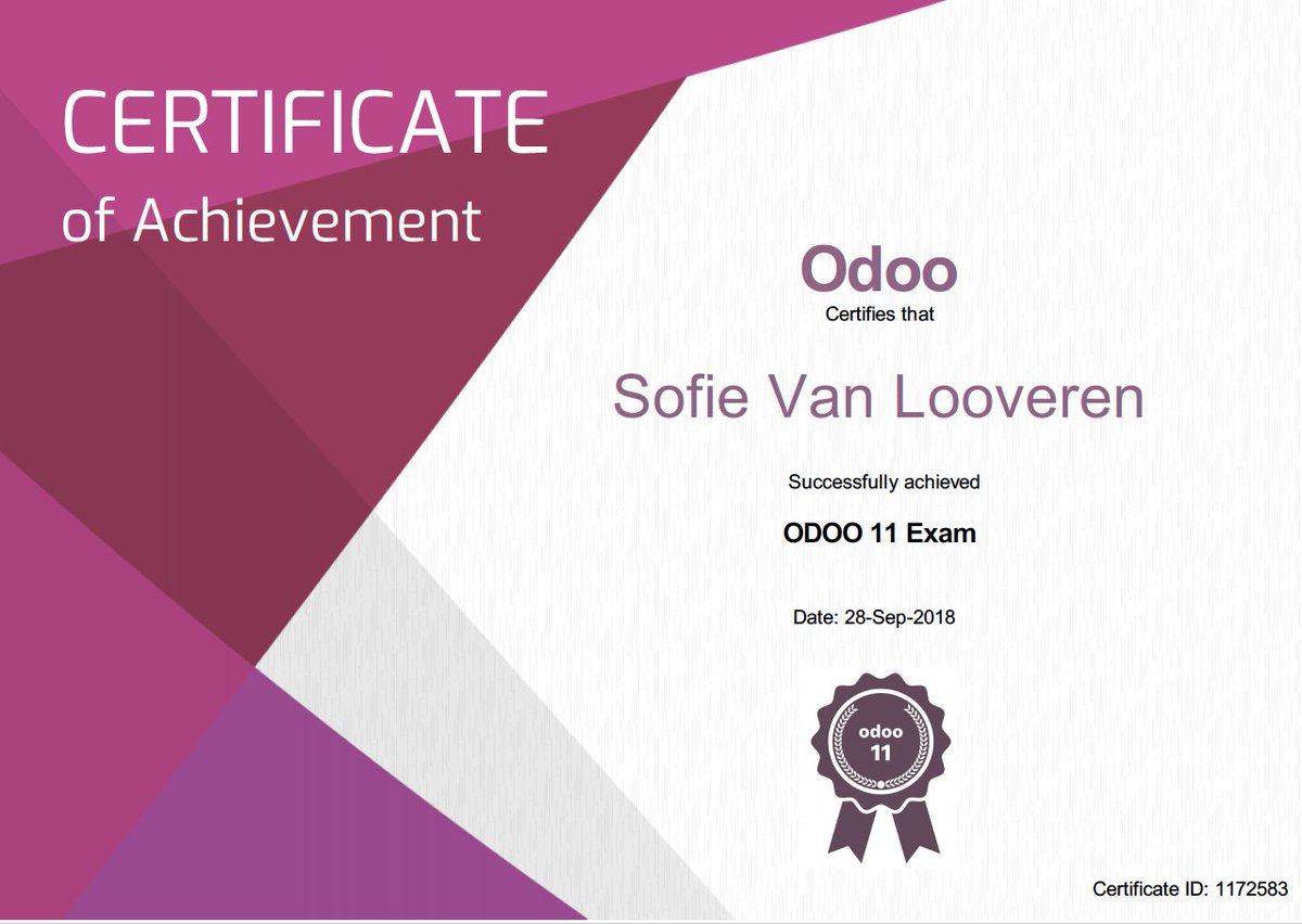 Callista_bvba's tweet photo. Yesterday our people did the ODOO Certification exam and reached scores between 80% and 85%! Great result of a smart Callista team! https://t.co/G1ksjviEBT