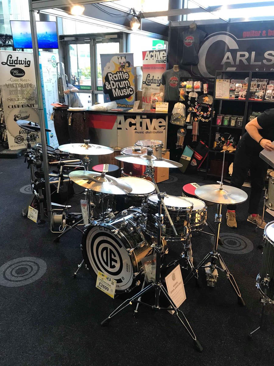 IT’S HERE 🥁 Day 1 of <a href="/theukdrumshow/">The UK Drum Show</a>. Come find us at the top of the escalators with our friends <a href="/ActiveMusicDist/">Active Music</a> and <a href="/CodeDrumHeads/">Code Drum Heads</a>✌🏼Our mouths wont stop watering over the @LudwigDrums_UK Neusonic.  It’s dreamy 😍