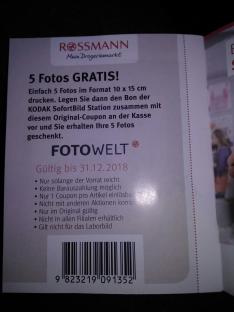 Mydealz Ean Fur 5 Kostenlose Fotoabzuge Am Automaten Bei Rossmann T Co Log7kx8rry