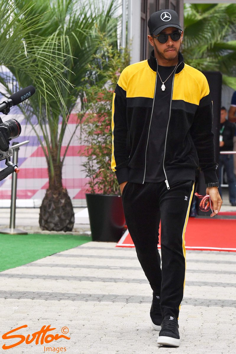 Lewis Hamilton dons a £3,800 Louis Vuitton tailored tracksuit at